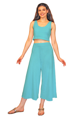 Turquoise capri pants hotsell