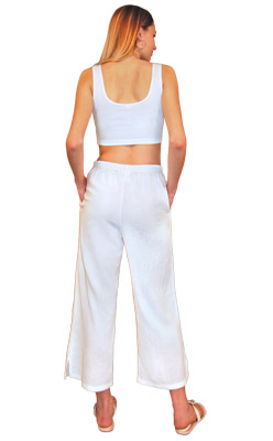 Gauze crop pants sale
