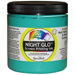 Speedball Acrylic Screen Printing Ink Night Glo Green 8 oz.