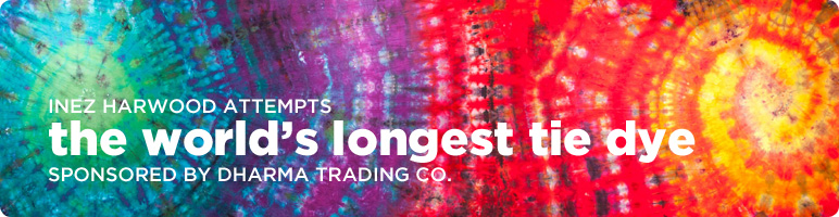 Inez Harwood attempts the world's longest tie dye. Sponsored by Dharma Trading Co.