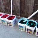 Soak in dye buckets for an hour